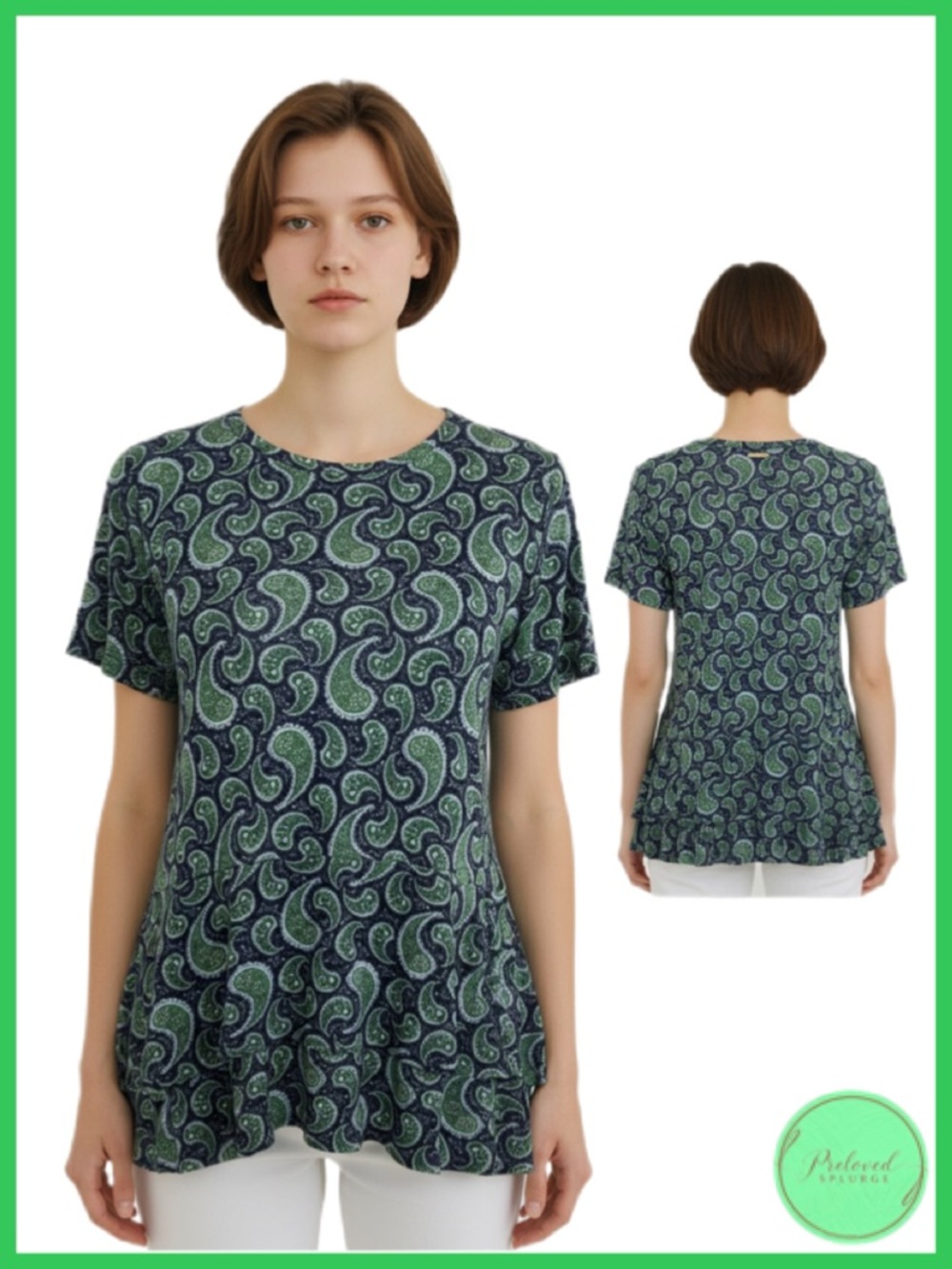 Michael Kors Paisley Print Short Sleeves Top